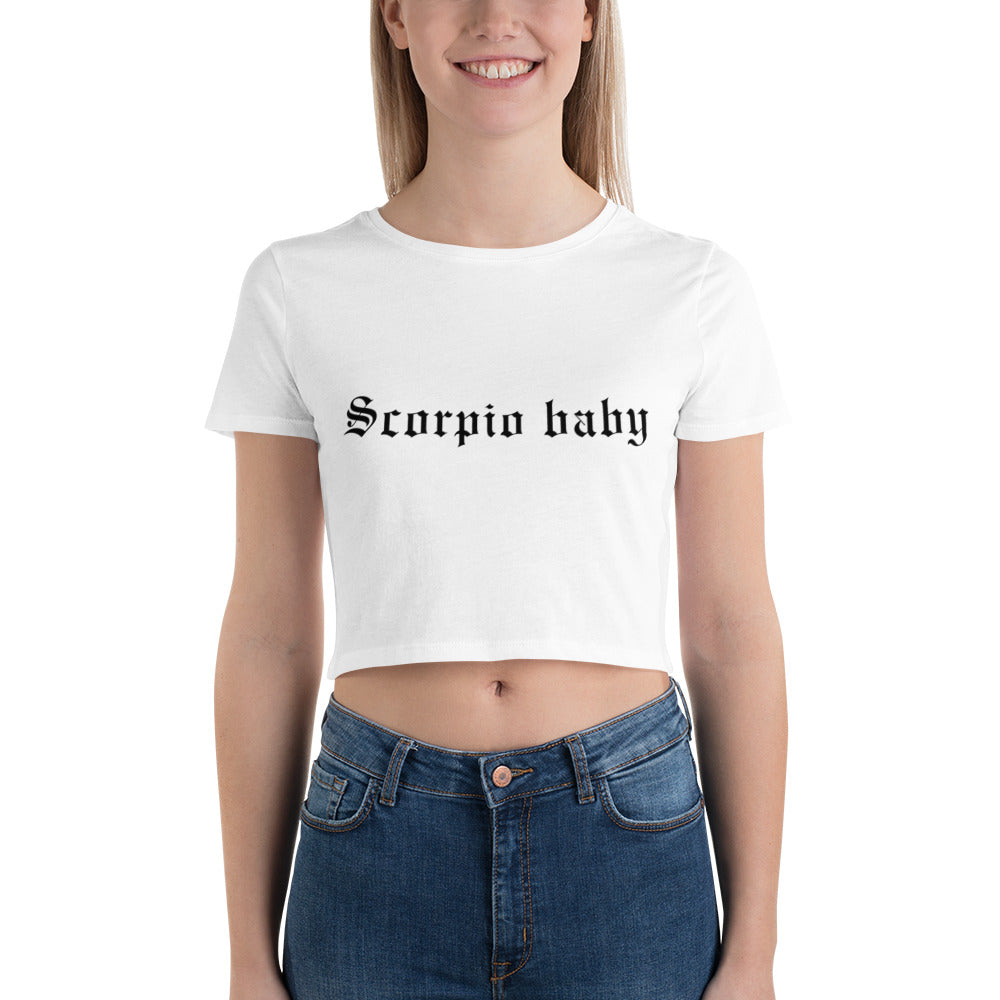 Scorpio Baby White Crop Tee