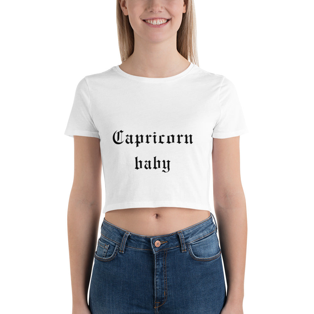 Capricorn Baby White Crop Tee